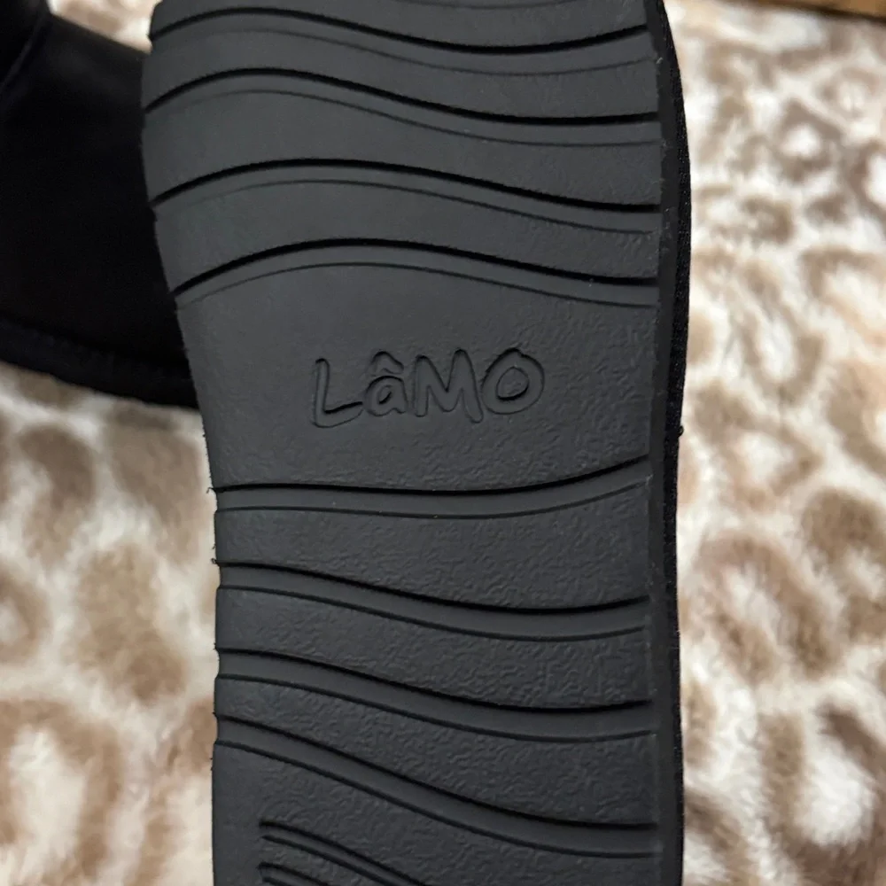 Lamp black vera style gray faux fur 7 in l boots